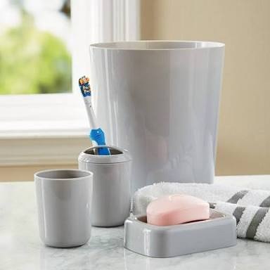 Mainstays Liquid Soap Pump with Sponge Caddy Gray Ceramic
