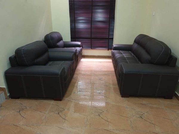 Brown 7 Seater Leather Sofa