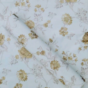 European Flowery Gold and white Wallpaper