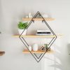 Hanging Diamond shaped wall shelf | Floating Shelf